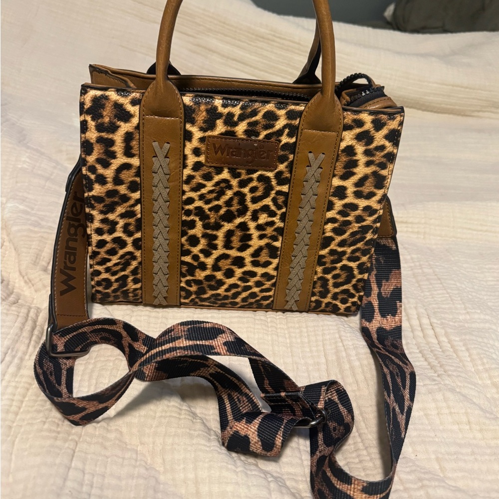 Wrangler Tan Leopard Crossbody Bag